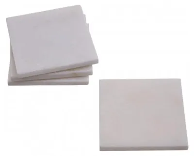 4er-Set Untersetzer aus weißem Marmor 10x10 cm