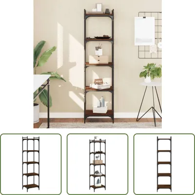 Obrázek produktu pro The Living Store Knihovna 5 polic Hnědý dubový vzhled 40x30x154cm Materiál na bázi dřeva