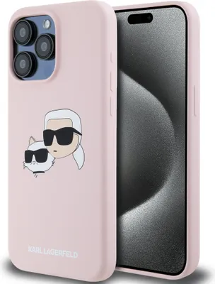 Produktbild von Karl Lagerfeld Klhmp15Xskchpplp Iphone 15 Pro Max 6,7 Rosa Hardcase Silikon Karl & Choupette Magsafe