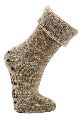 Produktbild von Wowerat Thermo Wollsocken ABS Anti-Rutsch innen geraut Beigemelange Gr. 35-38 1 Paar
