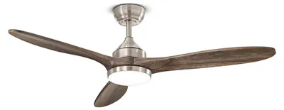 Immagine prodotto di Ventilatore da Soffitto Serie 7171 in Metallo Cromo Spazzolato con Motore DC 26W, LED 18W Dimmerabile e Telecomando Incluso - Perenz