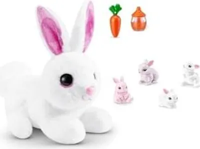 Obrázok produktu pre ZURU 9554 - Pets Alive Mama Bunny Surprise plyšový zajačik v bielej farbe - Elektronické zvieratko