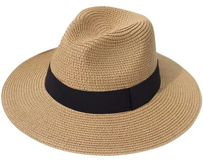 Produktbild von Damen Hut Panama Khaki Papierstroh 90% Polyester 10% UPF 30+ 58cm Hutumfang 7.5cm Rand
