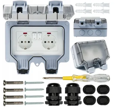 Produktbild von 4MWOOD.CO IP66 Wasserdichte Doppelsteckdose für den Außenbereich