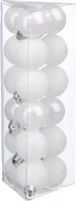 Produktbild von Kleine Weihnachtskugeln 18-Stück weiß 3 cm - Einheitsgröße