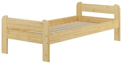 Produktbild von Bettrahmen Kieferbett natur 90x200 Einzelbett Massivholz-Bett Zubehör wählbar V-60.39-09Rollrost inkl.