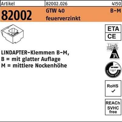 Produktbild von Klemmen R 82002 GTW 40 MM 10 / 5,0 feuerverzinkt