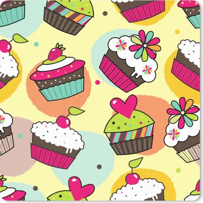 Produktbild von MuchoWow® Mauspad Mousepad Mädchen - Cupcake - Schnittmuster - Mädchen - Kinder - Baby 20x20 cm - Mousepads - Maus Mat - Pad - Mausunterlage - Desk Mat - Bureauartikeln