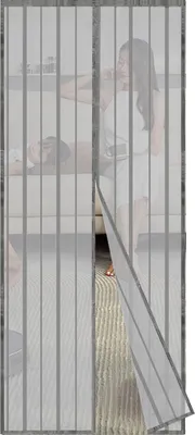 Obrázok produktu pre Sekey, sieťka proti hmyzu, 100 x 210 cm, magnetická, záves, vhodná pre drevené, železné a hliníkové dvere a balkóny. Jednoduchá inštalácia, farba: sivá