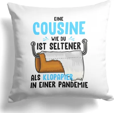 Produktbild von 22Feels Cousine Geschenk Geburtstag Kissen Frauen Mädchen Deko Du Wirst Cousine Weihnachten Dekoration Wohnaccessoire Wohnzimmer Schlafzimmer Couch