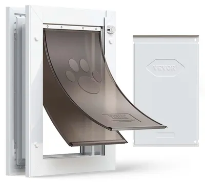 Produktbild von VEVOR Hundeklappe (Mittelgroß) mit Doppelmagnetklappen & Metallrahmen, Wetterfes
