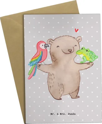 Produktbild von Mr. & Mrs. Panda Glückwunschkarte Tierwirt Herz - Grau Pastell - Geschenk, weihnachtskarten, hochzeitskarten, Schweine, Grußkarten, einladungskarten, Bauernhof, Tiere