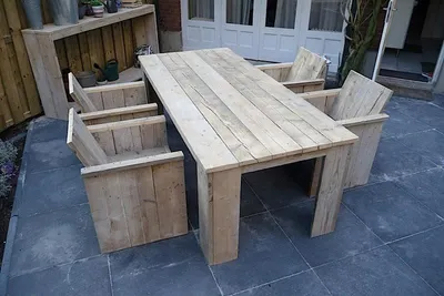 Produktbild von Gartenmöbel-Set Texel, Tisch 255 x 80 mit 6 Stühlen
