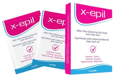 Obrázek produktu pro X-Epil, sada pro péči po depilaci, čisticí ubrousky, 4 kusy