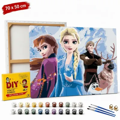 Obrázok produktu pre Obraz na maľovanie podľa čísel s rámom – Disney: Kraina ľadu, 70 x 50 cm
