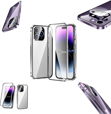 Obrázek produktu pro Pro Apple iPhone 14 Pro Mobile Phone Case Magnet Glass Bumper Cover Pouzdro Kryty