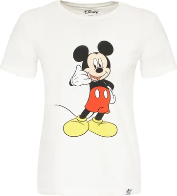 Produktbild von Recovered T-Shirt Mickey Mouse Phone mit niedlichem Frontprint Ecru M