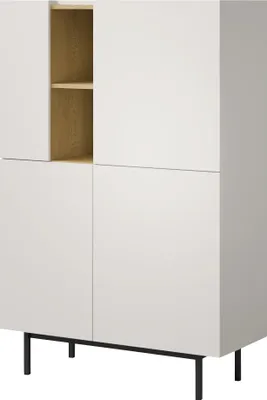 Regal mit Klapptüren Kaschmir/Cremona-Eiche 100 cm Breite