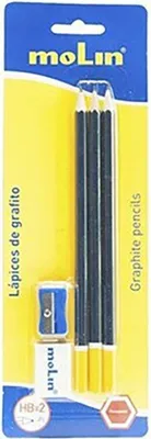 Produktbild von Molin Blister 3 Bleistifte Hb Gummi Spitzer    One Size