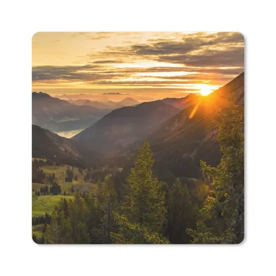 Produktbild von MuchoWow® Mauspad Mousepad Alpen - Berg - Sonne 30x30 cm - Mousepads - Maus Mat - Pad - Mausunterlage - Gaming