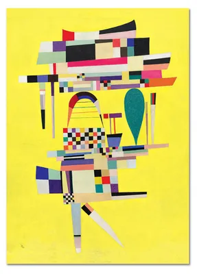 Image de Giallobus - Peinture jaune - Vassily Kandinsky - 50L x 70l cm - Tableau - Verre acrylique