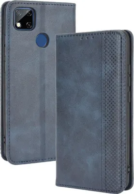 Produktbild von Xiaomi Redmi 9C Hülle - Coverup Vintage Style Klapphülle - Blau