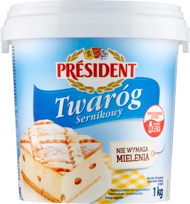 Produktbild von Sýrový tvaroh President 1Kg kbelík
