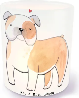 Produktbild von Mr. & Mrs. Panda Outdoor Windlicht Englische Bulldogge Lebensretter - Transparent - Geschenk, Glas, kerzenhalter, Teelichthalter, English Bulldog, Kerzenglas