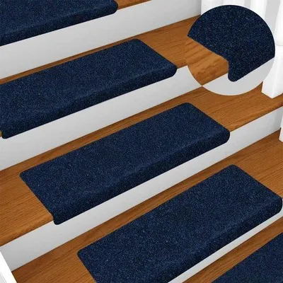 Produktbild von Trapmatten Set - Selbstklebende Trittmatten - Rutschfest und Geräuschdämpfend - 65x21cm - Marineblau