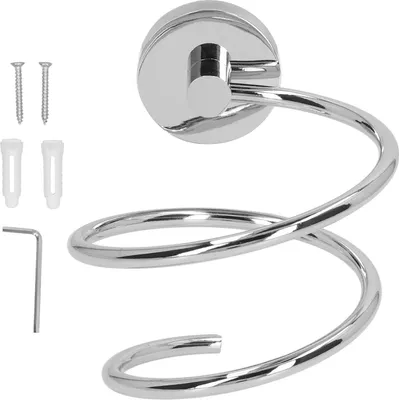 Produktbild von Haartrocknerhalterung aus Edelstahl 304 – Ordnung halten, Wandmontage, verchromt