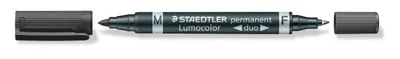 Zdjęcie produktu dla Staedtler® 348-9 marker permanentny Lumocolor® duo - do wielokrotnego napełniania, 0,6 mm i 1,5 mm, czarny