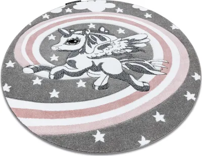 Produktbild von Kinderteppich PETIT PONY Kreis grau Grau rund 120 cm