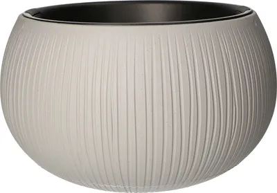Produktbild von KOTARBAU® Blumenübertopf 370x220mm Betonimitation mit Wellendesign + Innentopf Moderner Still