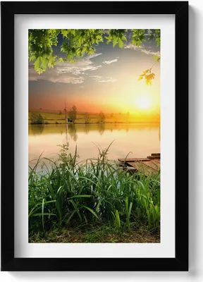 Produktbild von Sonnenuntergang, Sommertage– Wandbild mit Rahmen – Gerahmtes Bild – Wanddekoration – 20x30 cm – Schwarz