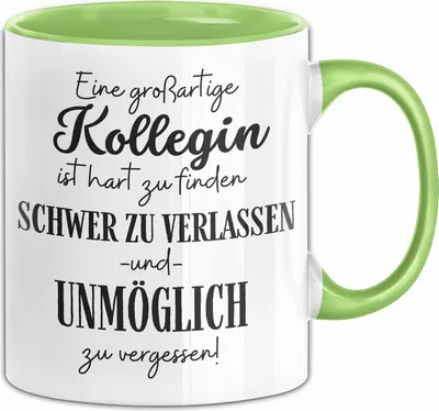 Produktbild von Kollegin Abschied Geschenk Tasse Abschiedsgeschenk für Kollegin Hart Zu Finden Schwer Zu Verlassen (Grün)