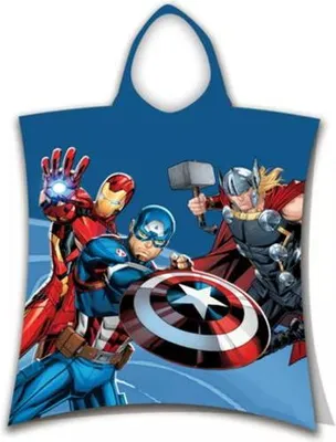 Productafbeelding van Marvel poncho 50 x 115 cm (blauw)