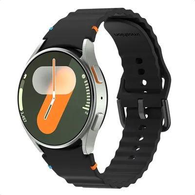 Productafbeelding van imoshion Wave Siliconenband voor de Samsung Galaxy Watch 4 / 5 / 6 / 7 / FE (20 mm) - Zwart