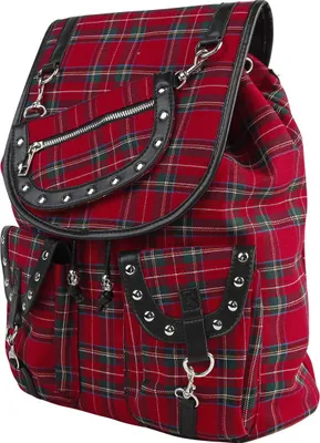 Produktbild von Banned Alternative Rucksack Damen Red Tartan Backpack schwarz/rot Standard