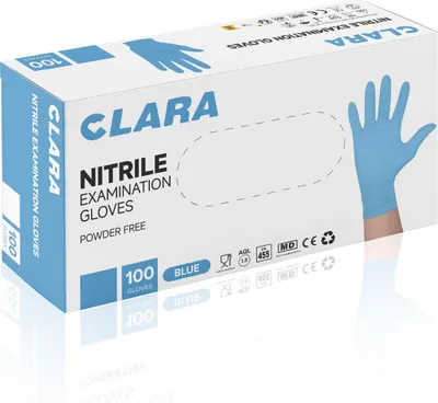 Obrázok produktu pre CLARA Bezpúdrové nitrilové rukavice modré XS, 100 ks