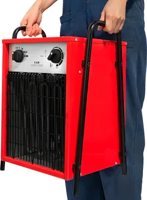 Produktbild von 9KW Elektroheizung 400V Profi-elektrisch Heizgebläse, Elektroheizer mit Thermostat und 4-Heizstufen, Überlastschutz Bauheizer CEEDIR