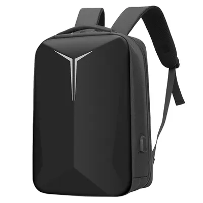 Obrázek produktu pro 15,6palcový velkokapacitní batoh z pevné skořepiny, voděodolný, prodyšný obchodní batoh s reflexním pruhem, externí port USB, černý