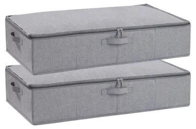 Imagen del producto de Cajas de almacenamiento que ahorran espacio - Cajas de almacenamiento con tapa - Cajas de almacenamiento para ropa - Cajas de almacenamiento para zapatos - Contenedores para guardar debajo de la cama - 60 x 30 x 15 cm - Cesta de almacenamiento