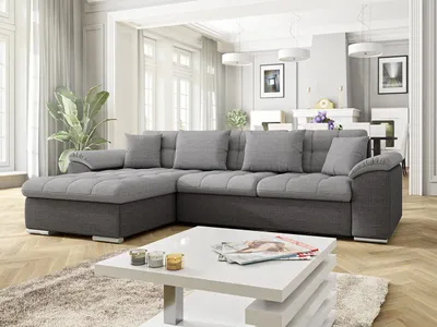 Produktbild von MIRJAN24 Ecksofa Diana, Eckcouch mit Bettkasten und Schlaffunktion, Polsterecke (Ecksofa Links, Lux 06 + Lux 05)