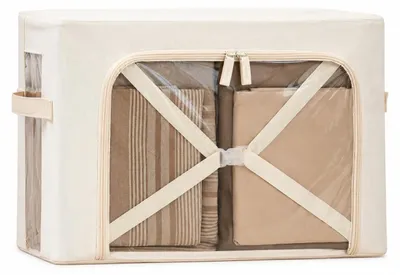 Aufbewahrungsbox für Bettwäsche, 3er-Set, faltbar, mit Fenstern