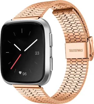 Produktbild von Strap-it Fitbit Versa / Versa 2 Edelstahlarmband (Roségold )