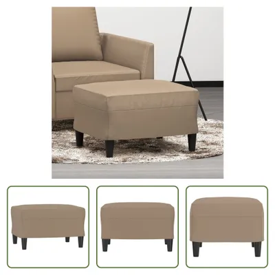 Obrázok produktu pre The Living Store podnožka Cappuccino-Brown 60x50x41 cm Imitácia kože
