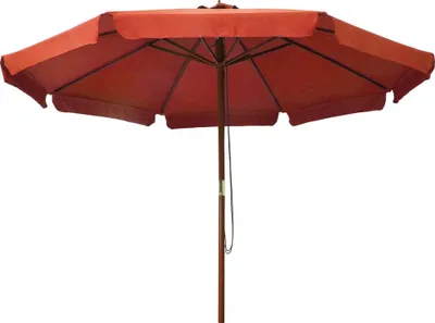 Produktbild von vidaXL Sonnenschirm mit Holzmast 330 cm Terrakotta