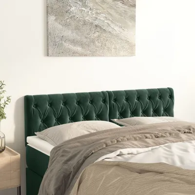 Produktbild von Hochwertig Kopfteile 2 Stk. Dunkelgrün 80x7x78/88 cm Samt 346365