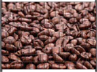 Produktbild von Wallario Zaunsichtschutz mit Motiv Frisch geröstete Kaffeebohnen für Ein- und Doppelstabmatten Zäune in der Größe 250 x 180 cm