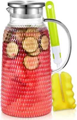 Obrázok produktu pre Sklenená karafa na vodu s objemom 2,4 litra a viečkom